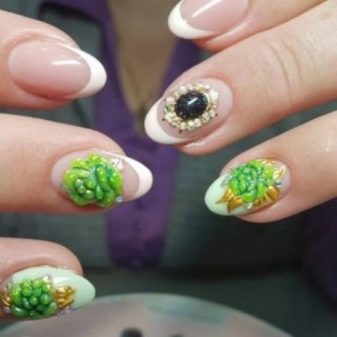 Салатовий манікюр (106 фото): дизайн нігтів яскраво-салатового і ніжно-салатового кольору з білим лаком