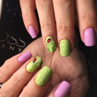 Салатовий манікюр (106 фото): дизайн нігтів яскраво-салатового і ніжно-салатового кольору з білим лаком