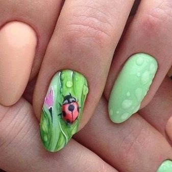 Салатовий манікюр (106 фото): дизайн нігтів яскраво-салатового і ніжно-салатового кольору з білим лаком