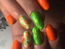 Салатовий манікюр (106 фото): дизайн нігтів яскраво-салатового і ніжно-салатового кольору з білим лаком