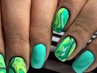 Салатовий манікюр (106 фото): дизайн нігтів яскраво-салатового і ніжно-салатового кольору з білим лаком