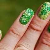 Салатовий манікюр (106 фото): дизайн нігтів яскраво-салатового і ніжно-салатового кольору з білим лаком