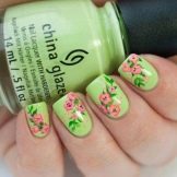 Салатовий манікюр (106 фото): дизайн нігтів яскраво-салатового і ніжно-салатового кольору з білим лаком