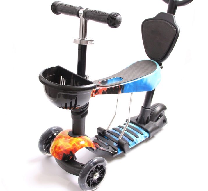 Самокати 5 в 1: дитячі самокати беговелы «Божа корівка» з батьківською ручкою та інші моделі. Як їх зібрати? Відгуки