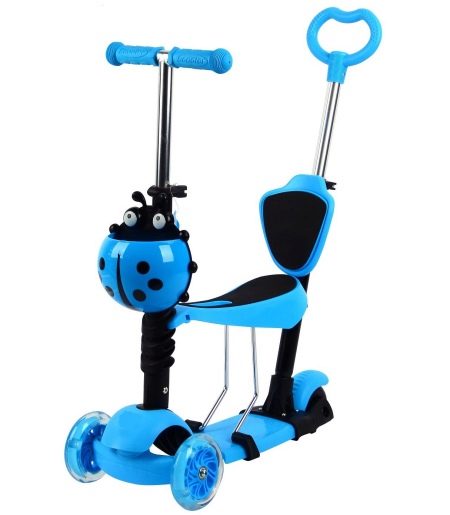 Самокати 5 в 1: дитячі самокати беговелы «Божа корівка» з батьківською ручкою та інші моделі. Як їх зібрати? Відгуки