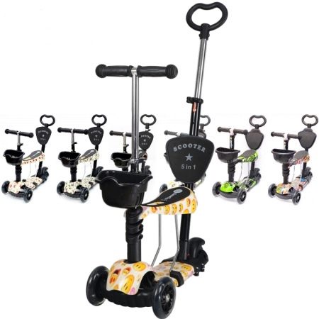Самокати 5 в 1: дитячі самокати беговелы «Божа корівка» з батьківською ручкою та інші моделі. Як їх зібрати? Відгуки