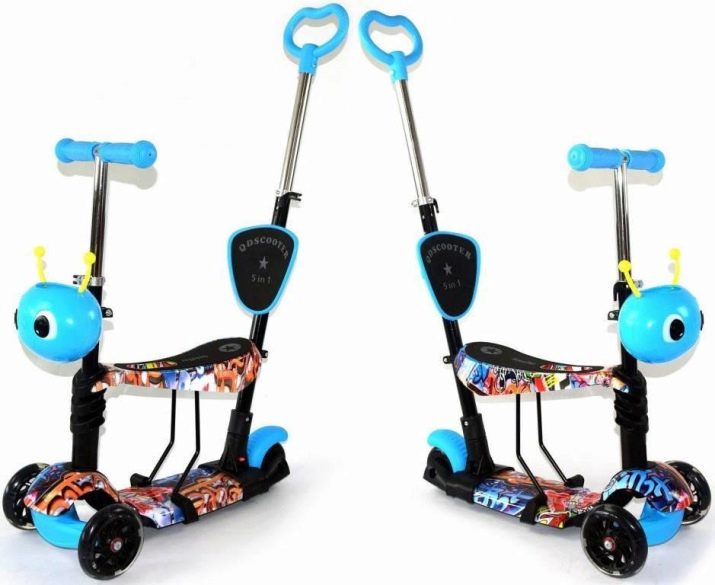 Самокати 5 в 1: дитячі самокати беговелы «Божа корівка» з батьківською ручкою та інші моделі. Як їх зібрати? Відгуки