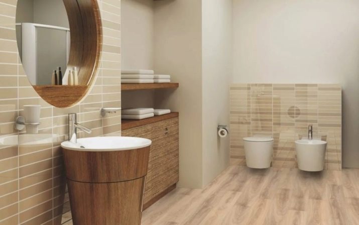 Санвузол у дерев’яному будинку (76 фото): дизайн кімнати в будинку з бруса на дачі, приклади обробки підлоги, схеми вентиляції