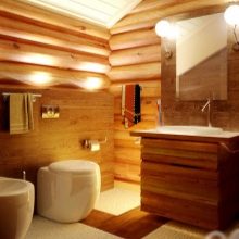 Санвузол у дерев’яному будинку (76 фото): дизайн кімнати в будинку з бруса на дачі, приклади обробки підлоги, схеми вентиляції