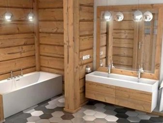 Санвузол у дерев’яному будинку (76 фото): дизайн кімнати в будинку з бруса на дачі, приклади обробки підлоги, схеми вентиляції