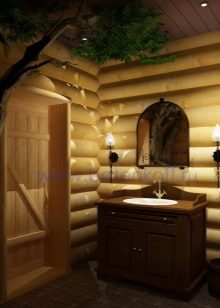 Санвузол у дерев’яному будинку (76 фото): дизайн кімнати в будинку з бруса на дачі, приклади обробки підлоги, схеми вентиляції