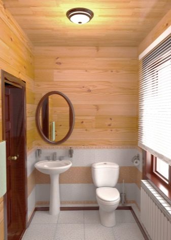 Санвузол у дерев’яному будинку (76 фото): дизайн кімнати в будинку з бруса на дачі, приклади обробки підлоги, схеми вентиляції