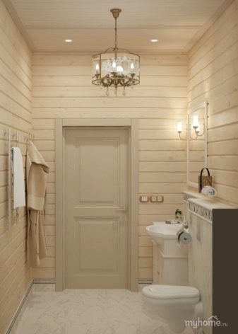 Санвузол у дерев’яному будинку (76 фото): дизайн кімнати в будинку з бруса на дачі, приклади обробки підлоги, схеми вентиляції