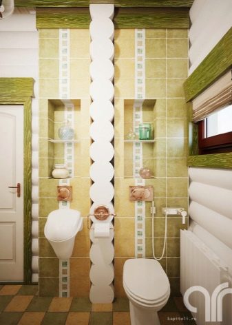 Санвузол у дерев’яному будинку (76 фото): дизайн кімнати в будинку з бруса на дачі, приклади обробки підлоги, схеми вентиляції