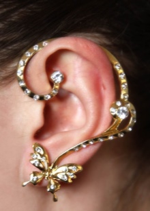 Сережки кафи (87 фото): як носити моделі на всі вухо із золота і срібла, як вони називаються і що це таке, види та відгуки