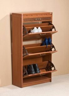 Шафи для взуття в передпокій (61 фото): вузькі і широкі взуттєві шафи, шафи з асиметричними дверима, високі кутові обувниці і інші варіанти