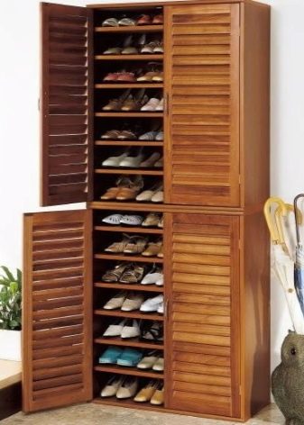 Шафи для взуття в передпокій (61 фото): вузькі і широкі взуттєві шафи, шафи з асиметричними дверима, високі кутові обувниці і інші варіанти