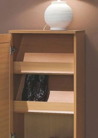 Шафи для взуття в передпокій (61 фото): вузькі і широкі взуттєві шафи, шафи з асиметричними дверима, високі кутові обувниці і інші варіанти