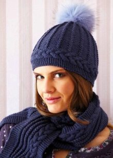 Шапка з косами (78 фото): з градієнтом, з відворотом, з товстої пряжі, з вушками