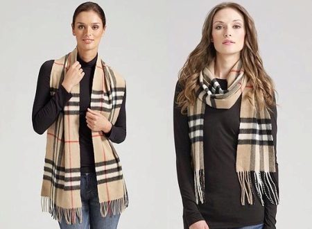 Шарф Барбері (52 фото): оригінальні моделі від Burberry, в клітку, як їх зав’язати, як відрізнити від підробки кашеміровий шарф