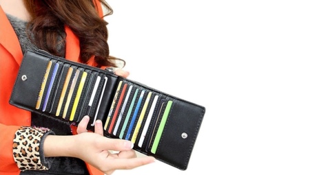 Шкіряні візитниці (61 фото): жіночі кишенькові моделі з логотипом з шкіри для пластикових і дисконтних карт