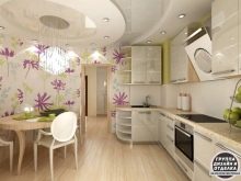 Шпалери для кухні (102 фото): дизайн кухонних шпалер для стін кухні в квартирі, гарні світлі, яскраві й інші варіанти шпалер в інтер’єрі