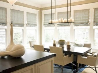 Штори на кухню-вітальню (49 фото): дизайн штор для кухні, суміщеної з вітальнею, з двома вікнами, варіанти фіранок для класичних і сучасних кухонь