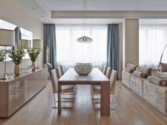 Штори на кухню-вітальню (49 фото): дизайн штор для кухні, суміщеної з вітальнею, з двома вікнами, варіанти фіранок для класичних і сучасних кухонь