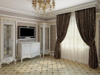 Штори у вітальню в стилі класика (52 фото): як підібрати класичні штори для інтер’єру залу? Гарні приклади дизайну