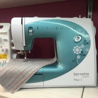 Швейна машинка Bernina: нитковтягувач та інші деталі, огляд Bernette Sew&Go 7 і Sew&Go 8, B 33 і B 35, Milan 3 і інших моделей