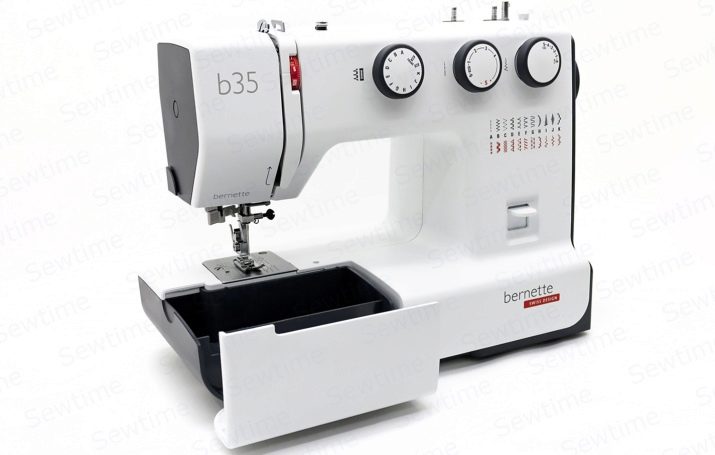 Швейна машинка Bernina: нитковтягувач та інші деталі, огляд Bernette Sew&Go 7 і Sew&Go 8, B 33 і B 35, Milan 3 і інших моделей