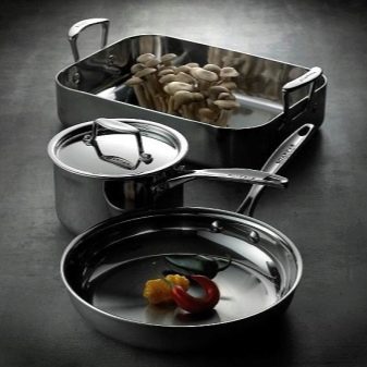 Сковороди з нержавіючої сталі: опис сталевих сковорідок з товстим дном без покриття і інших видів. Відгуки