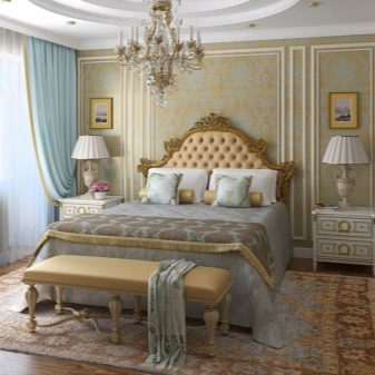 Спальня в стилі барокко (53 фото): вибір гарнітура і штор для інтер’єру, особливості дизайну в білих і інших тонах