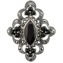 Срібні брошки (90 фото): моделі з натуральними каменями, з сапфіром, бурштином, перлами і хризопразом з срібла