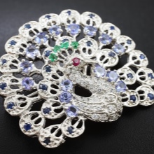 Срібні брошки (90 фото): моделі з натуральними каменями, з сапфіром, бурштином, перлами і хризопразом з срібла