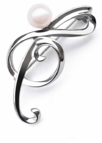 Срібні брошки (90 фото): моделі з натуральними каменями, з сапфіром, бурштином, перлами і хризопразом з срібла