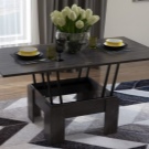 Стіл-трансформер для вітальні (62 фото): розкладні обідні круглі столи і розсувні столи-тумби, складні столи-консолі і інші моделі в зал