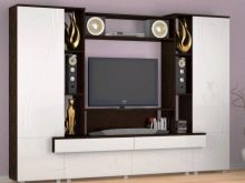 Стінки під телевізор у вітальню (62 фото): вибираємо стінки під ТВ в сучасному і іншому стилі. Моделі з гіпсокартону під великий телевізор в залі й інші варіанти