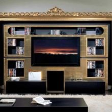 Стінки під телевізор у вітальню (62 фото): вибираємо стінки під ТВ в сучасному і іншому стилі. Моделі з гіпсокартону під великий телевізор в залі й інші варіанти
