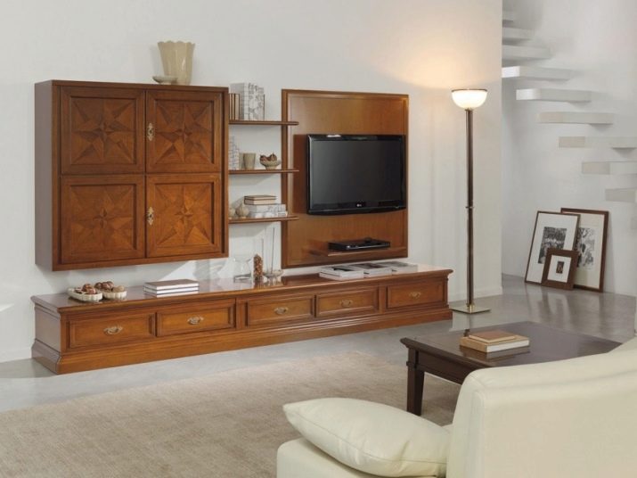 Стінки під телевізор у вітальню (62 фото): вибираємо стінки під ТВ в сучасному і іншому стилі. Моделі з гіпсокартону під великий телевізор в залі й інші варіанти