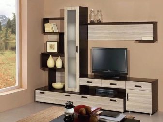 Стінки під телевізор у вітальню (62 фото): вибираємо стінки під ТВ в сучасному і іншому стилі. Моделі з гіпсокартону під великий телевізор в залі й інші варіанти