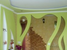 Стелі з гіпсокартону на кухні (75 фото): дворівневі підвісні гіпсокартонні стелі в дизайні кухні, варіанти фігур на стелі