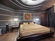 Стеля в спальні (62 фото): дизайн стелі з малюнком. Який стеля краще зробити? Дзеркальні дворівневі і красиві ширяють стелі