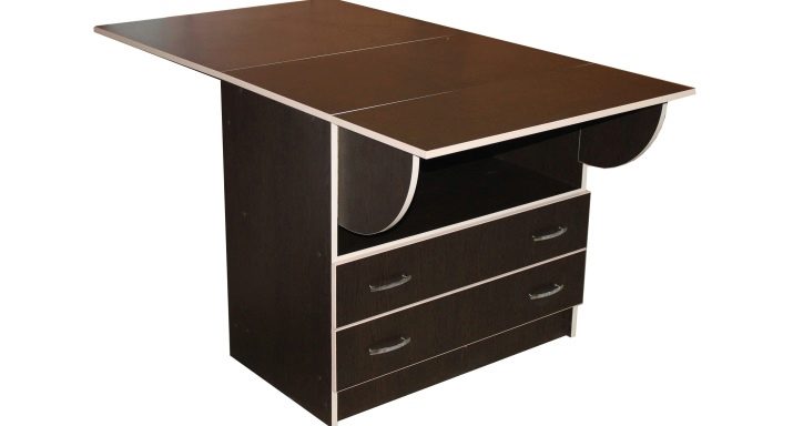 Столи-тумби для кухні (50 фото): кухонні моделі з висувними ящиками і полицями. Як підібрати стіл під раковину для маленької кімнати? Стіл для посуду 800х600х850 мм і інші моделі