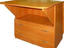 Столи-тумби для кухні (50 фото): кухонні моделі з висувними ящиками і полицями. Як підібрати стіл під раковину для маленької кімнати? Стіл для посуду 800х600х850 мм і інші моделі