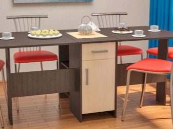 Столи-тумби для кухні (50 фото): кухонні моделі з висувними ящиками і полицями. Як підібрати стіл під раковину для маленької кімнати? Стіл для посуду 800х600х850 мм і інші моделі