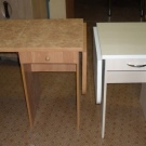 Столи-тумби для кухні (50 фото): кухонні моделі з висувними ящиками і полицями. Як підібрати стіл під раковину для маленької кімнати? Стіл для посуду 800х600х850 мм і інші моделі