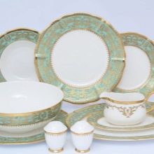 Столовий сервіз (33 фото): обідній, чайний сервіз та інші види. Елітна красива біла посуд з порцеляни і набори для посудомийної машини