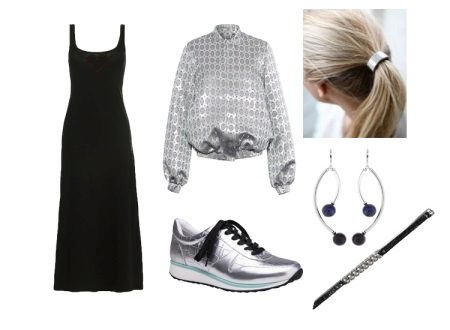 Сукня з кросівками (94 фото): як можна носити сукні з білими і іншого кольору кросівками, луки 2020 з вечірнім і чорним платтям