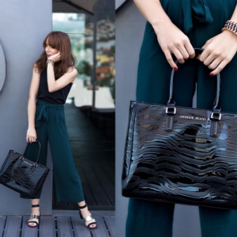 Сумка Armani Jeans (67 фото): жіночі лакові та інші брендові моделі